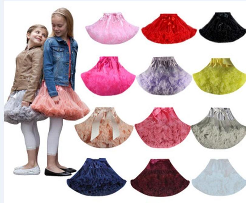 Girls Tutu Skirts Pettiskirt Baby Kids Short Dancing Skirt Lace Tulle Fluffy Satin Ribbon Bow Princess Dancewear Ballet Dress Costume LG1983